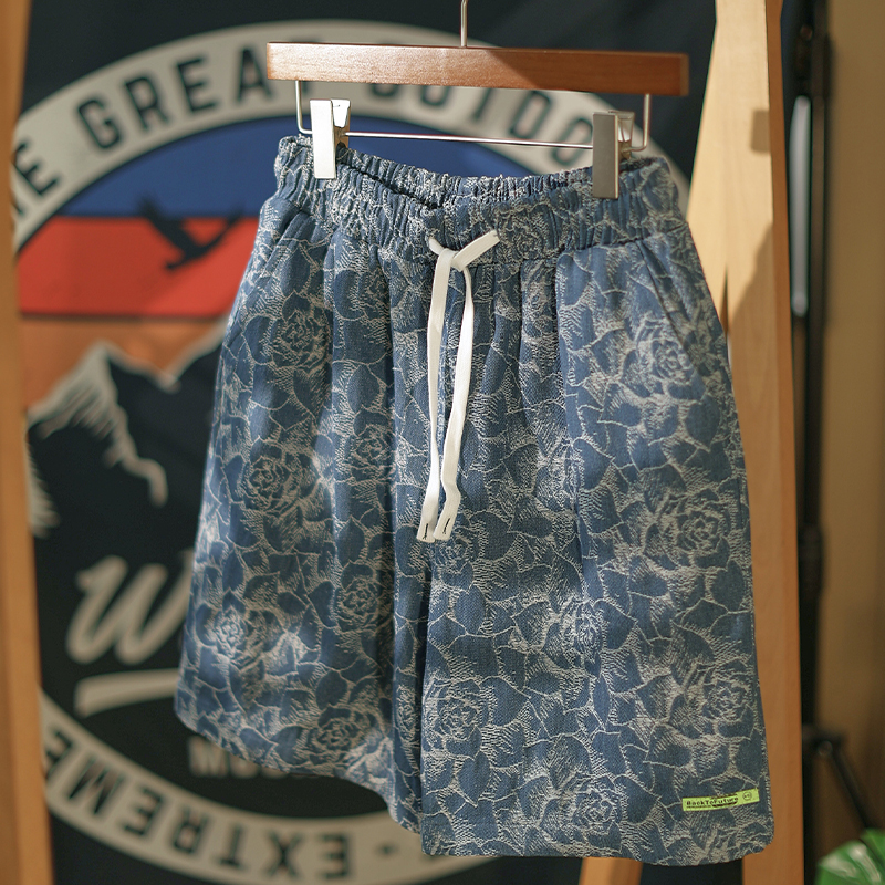 日系复古水洗牛仔短裤