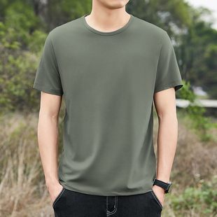 薄款 T恤男时尚 莫代尔夏季 圆领短袖 衣t 潮牌宽松版 简约易搭纯色半袖