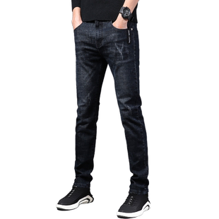 牛仔裤男春季弹力修身韩版直筒裤子男2025新款加绒加厚休闲长裤男