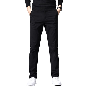 春秋款休闲裤男士加绒加厚宽松直筒纯棉长裤子男2024新款商务西裤
