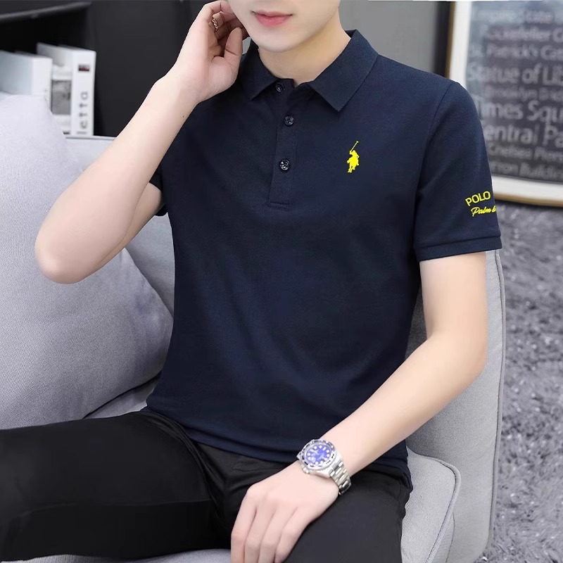 商务刺绣polo衫男士2025新款夏季潮流韩休闲透气短袖t恤衬衣男装