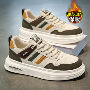 男鞋2026新款冬季加绒保暖二棉鞋青少年潮牌百搭休闲运动小白潮鞋