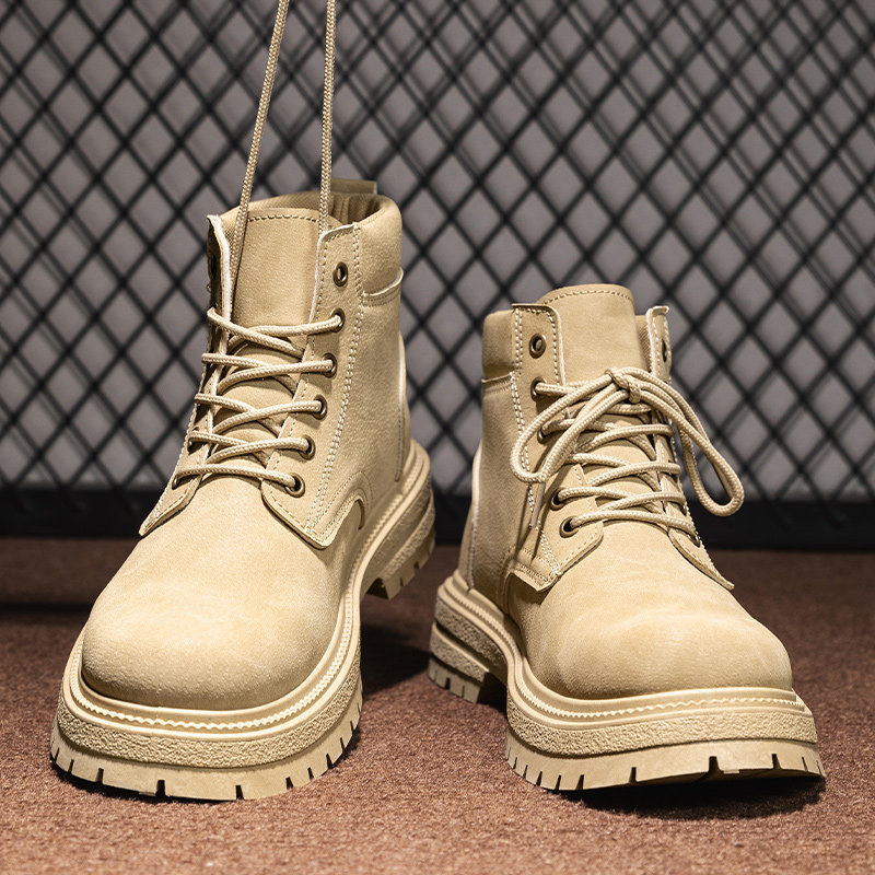 马丁靴男款秋季高帮复古英伦风户外运动登山鞋男士厚底沙漠工装靴