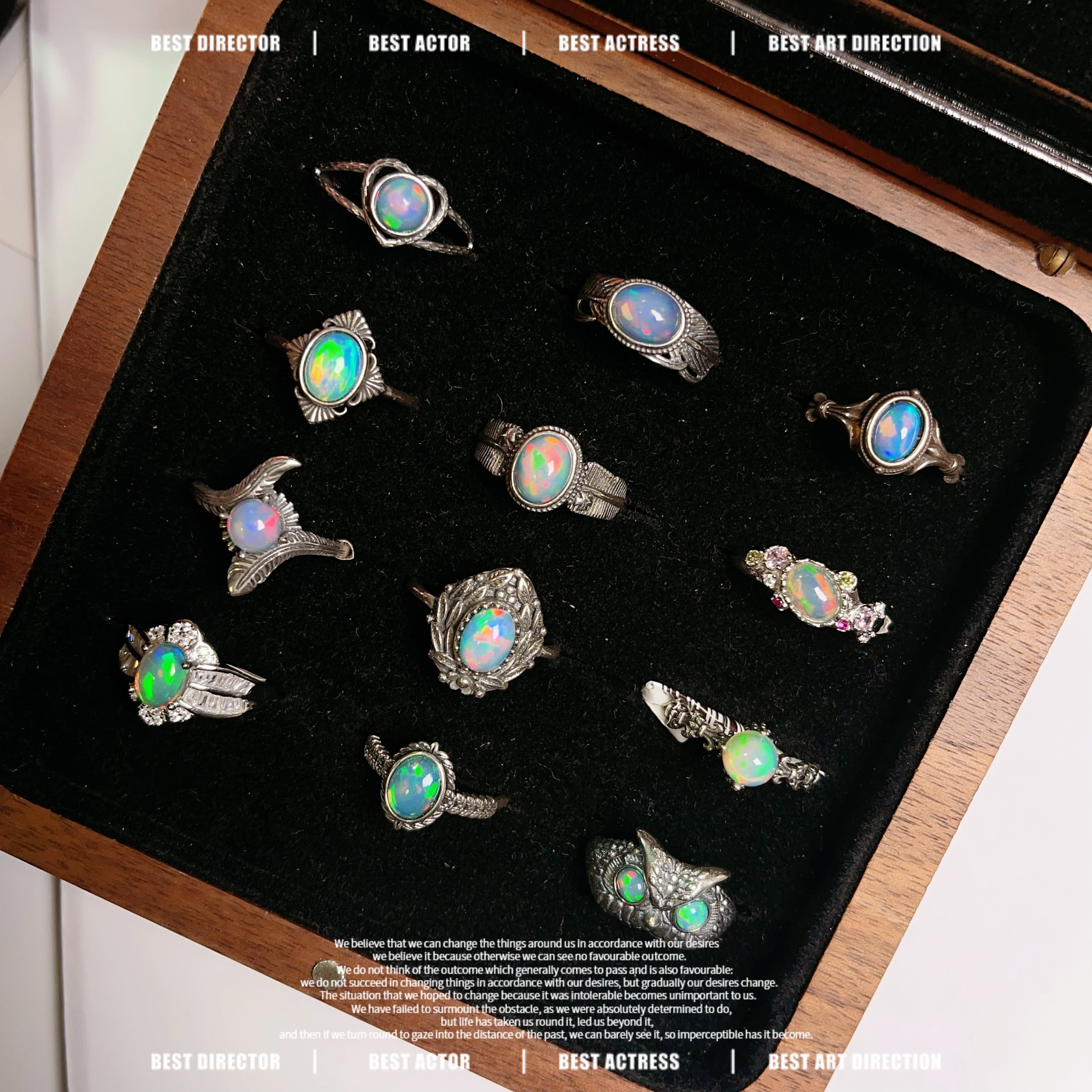 11.2更新【复古系列】s925纯银戒指欧泊幻彩仙女戒指礼物非洲欧泊