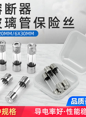 适用于12V24V车载点烟器充气泵 电瓶充电机玻璃保险丝管6X30mm 5X