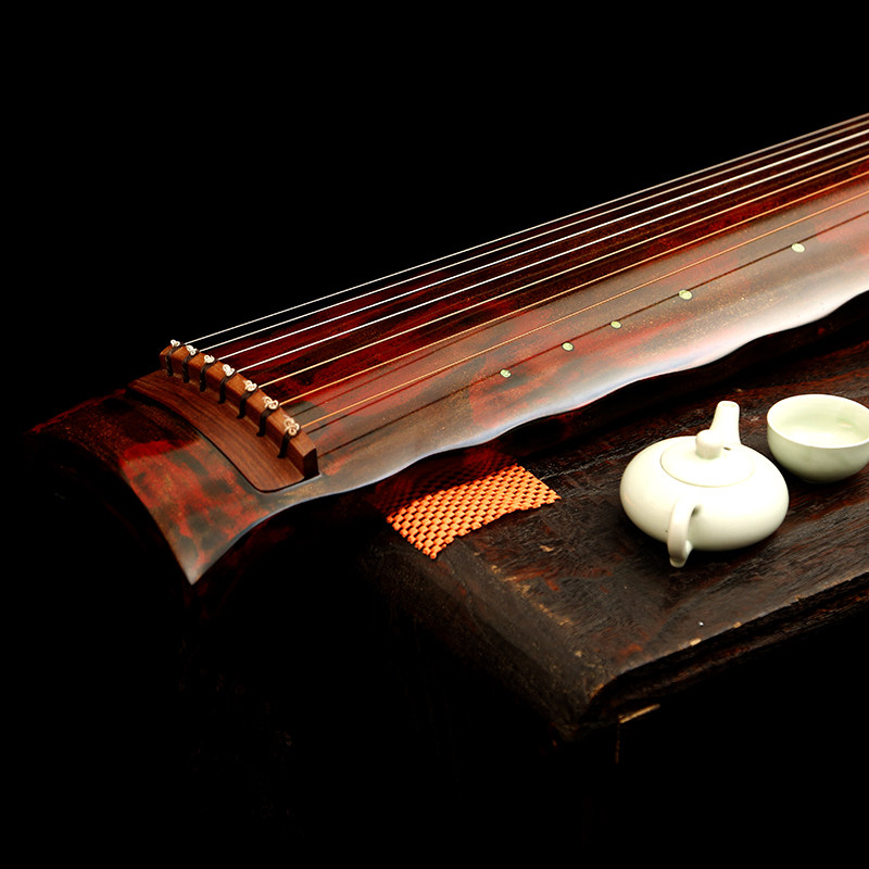 汉宫落霞式老杉木生漆古琴手工