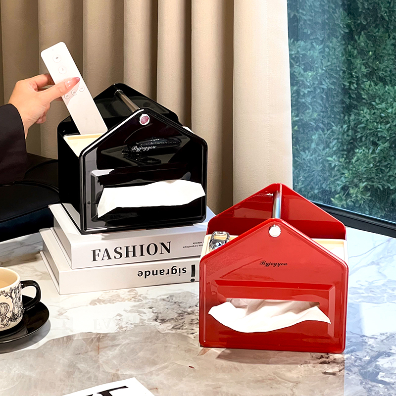 尊慕斯房型纸巾盒家用客厅茶几轻奢多功能餐巾抽纸盒遥控器收纳盒