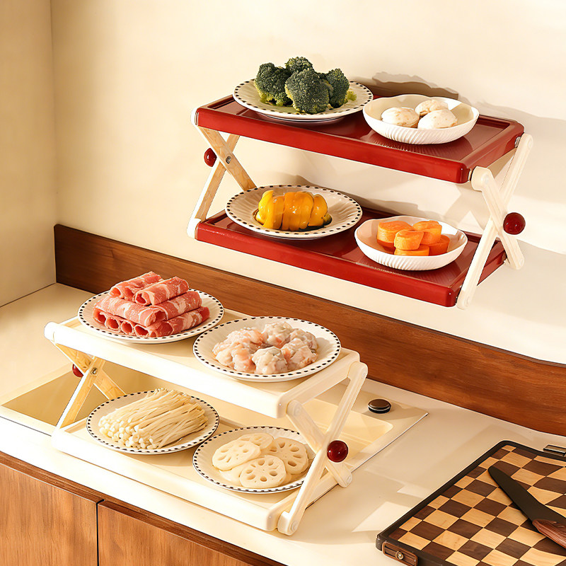 尊慕斯厨房备菜置物架家用免打孔台面壁挂多层备菜盘可折叠收纳架,厨房/烹饪用具,配菜/备菜盘,淘宝优惠券,粉丝福利购,淘宝优惠卷