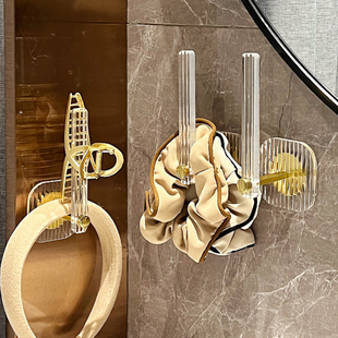 发箍发圈收纳架首饰头绳收纳壁挂免打孔墙上亚克力长挂钩强力粘胶