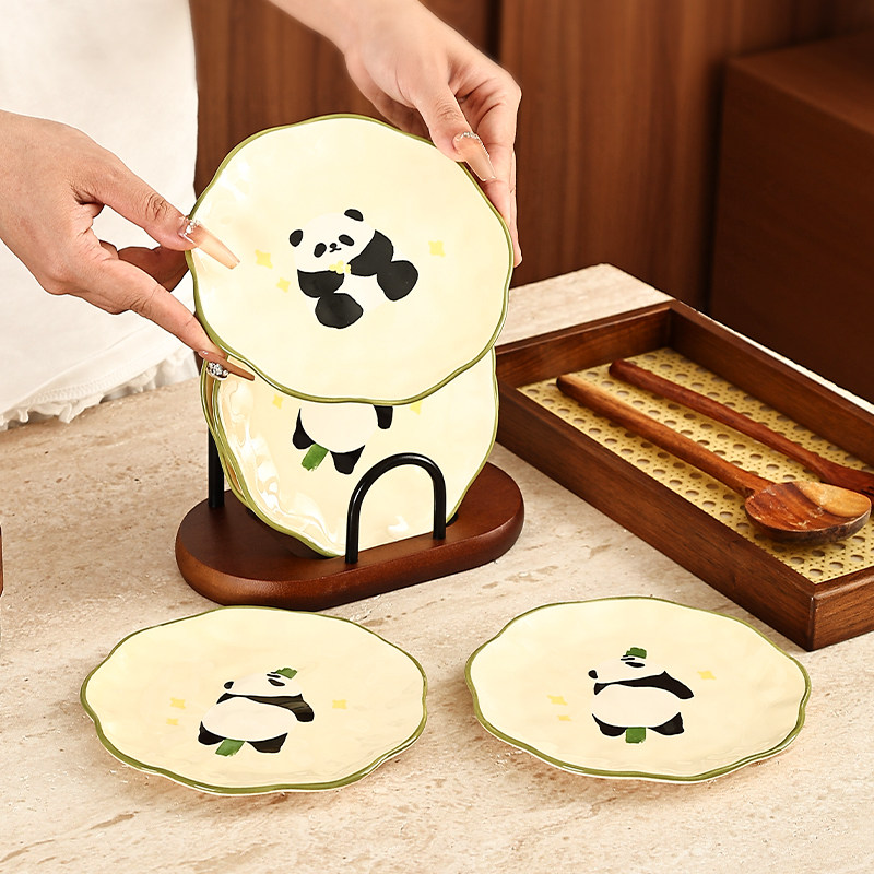 尊慕斯熊猫陶瓷吐骨碟可爱创意餐桌垃圾盘高颜值点心甜品水果盘子,餐饮具,碟,淘宝优惠券,粉丝福利购,淘宝优惠卷