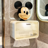 化妆室纸巾盒壁挂式 免打孔置物架轻奢洗脸巾收纳盒厕所卷筒卫生纸