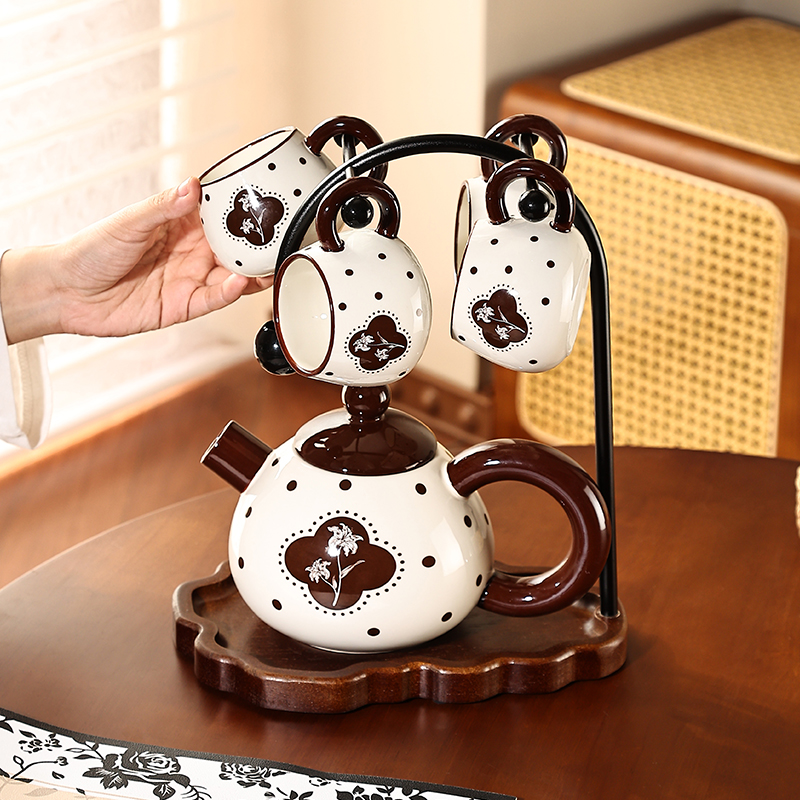 尊慕斯中古风花茶具套装家用水壶待客水具高级感新居乔迁礼盒送人