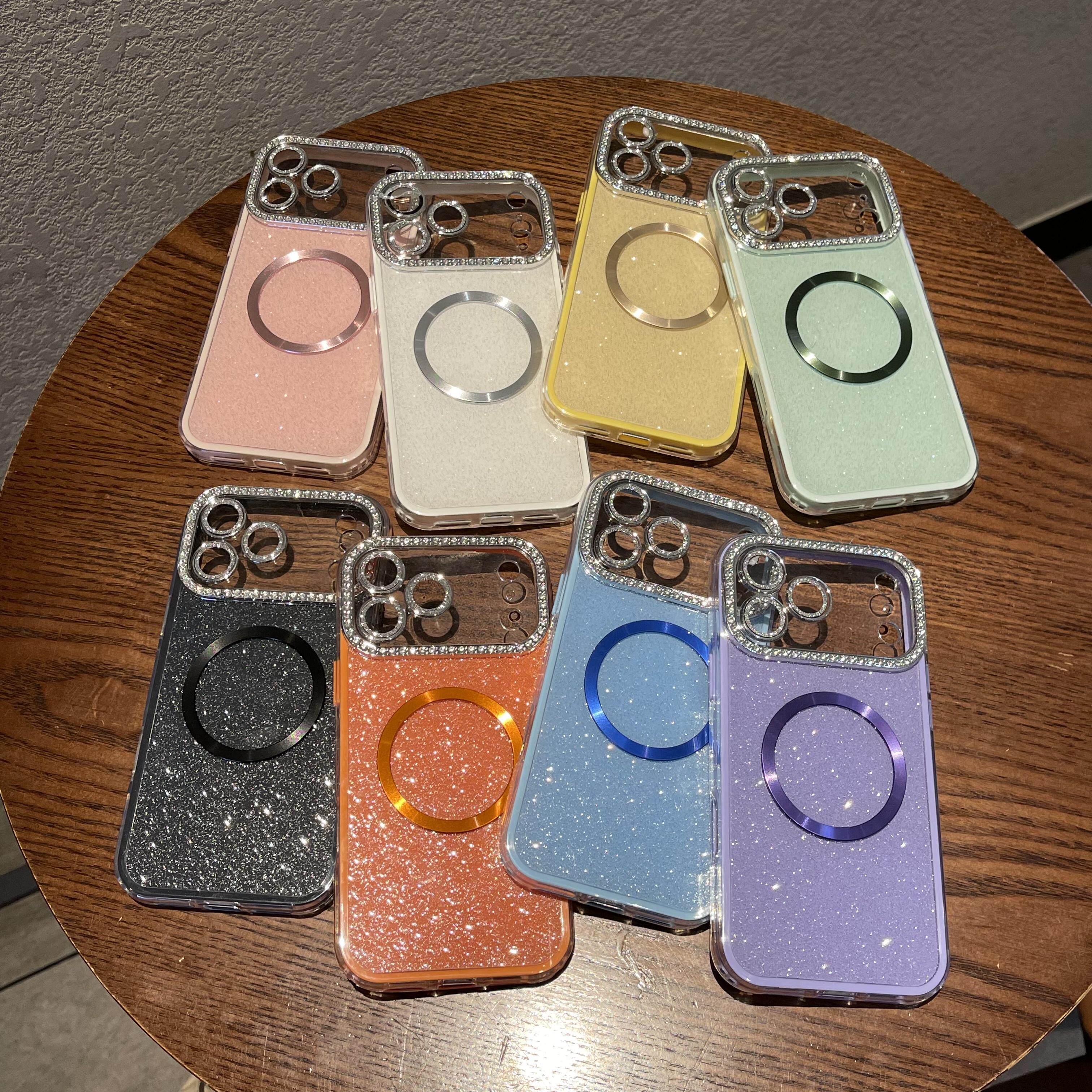 苹果iPhone奢华闪粉磁吸支架壳