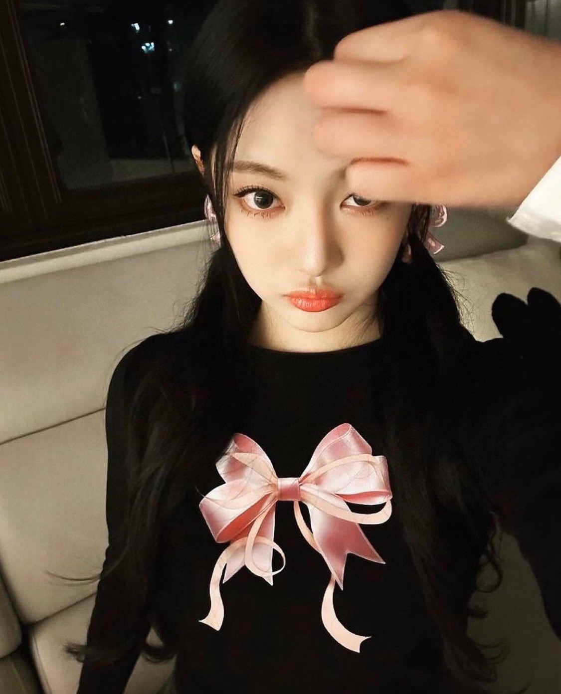 韩国东大门同款蝴蝶结印花短袖T恤女修身显瘦百搭上衣