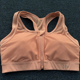 高强度大罩杯运动文胸 前拉链后三排扣一体胸垫无钢圈聚拢背心式