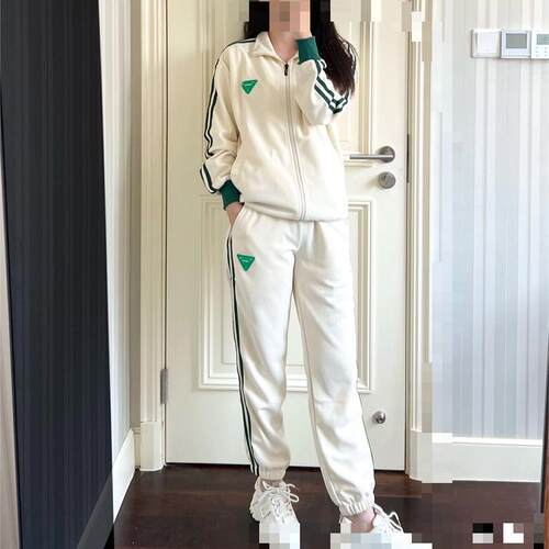 运动套装撞色拼接条纹夹克外套