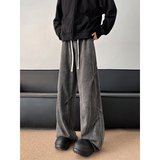 S014-P68控88潮牌男士做旧水洗休闲裤美式直筒阔腿裤垂感拖地裤，男装休闲裤，电商A444