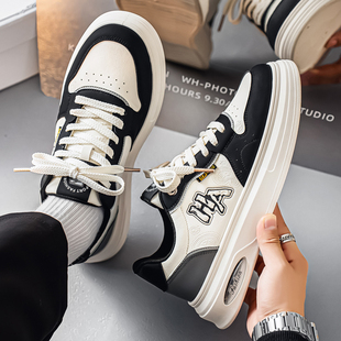 鞋子男鞋2025冬季潮牌黑白熊猫休闲板鞋学生防滑软底运动小白潮鞋