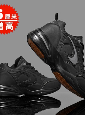 男士隐形内增高鞋6cm秋冬保暖皮面防滑休闲鞋牛津底大码运动鞋男