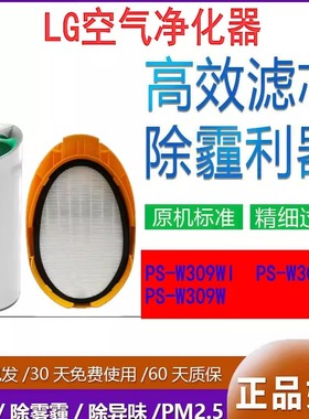 适配LG空气净化器PS-W309WI/WT除甲醛防病毒pm2.5雾霾HEPA过滤网