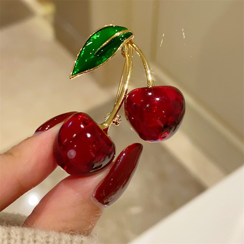 日系可爱水果樱桃胸针女潮个性女