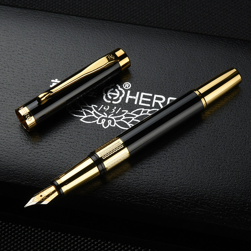 【清仓】英雄钢笔男士高档商务办公用成人用墨水笔学生专用大学生书写0.5明尖官方旗舰店定制刻字