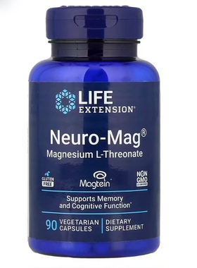 Life Extension Neuro-Mag Magtein L-苏糖酸镁 90粒素食胶囊