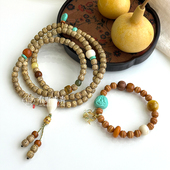 有野青青「无人微解悟空花」原创设计星月菩提108颗项链文玩手串