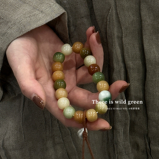 有野青青「 行舟古镇 」原创设计多宝菩提根手串复古创意手持文玩