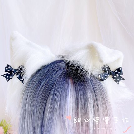 洛丽塔手作可弯折毛毛大兽耳发箍漫展节日cosplay头饰配饰凹造型