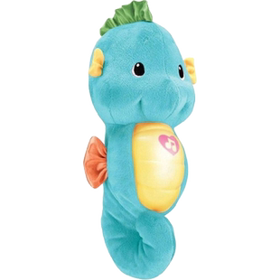 正版费雪声光安抚水獭小海马新生儿胎教婴儿音乐毛绒哄睡音乐玩具