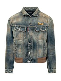 浅蓝色复古做旧牛仔夹克外套 D二次方Dsquared2 2026秋冬新款男装