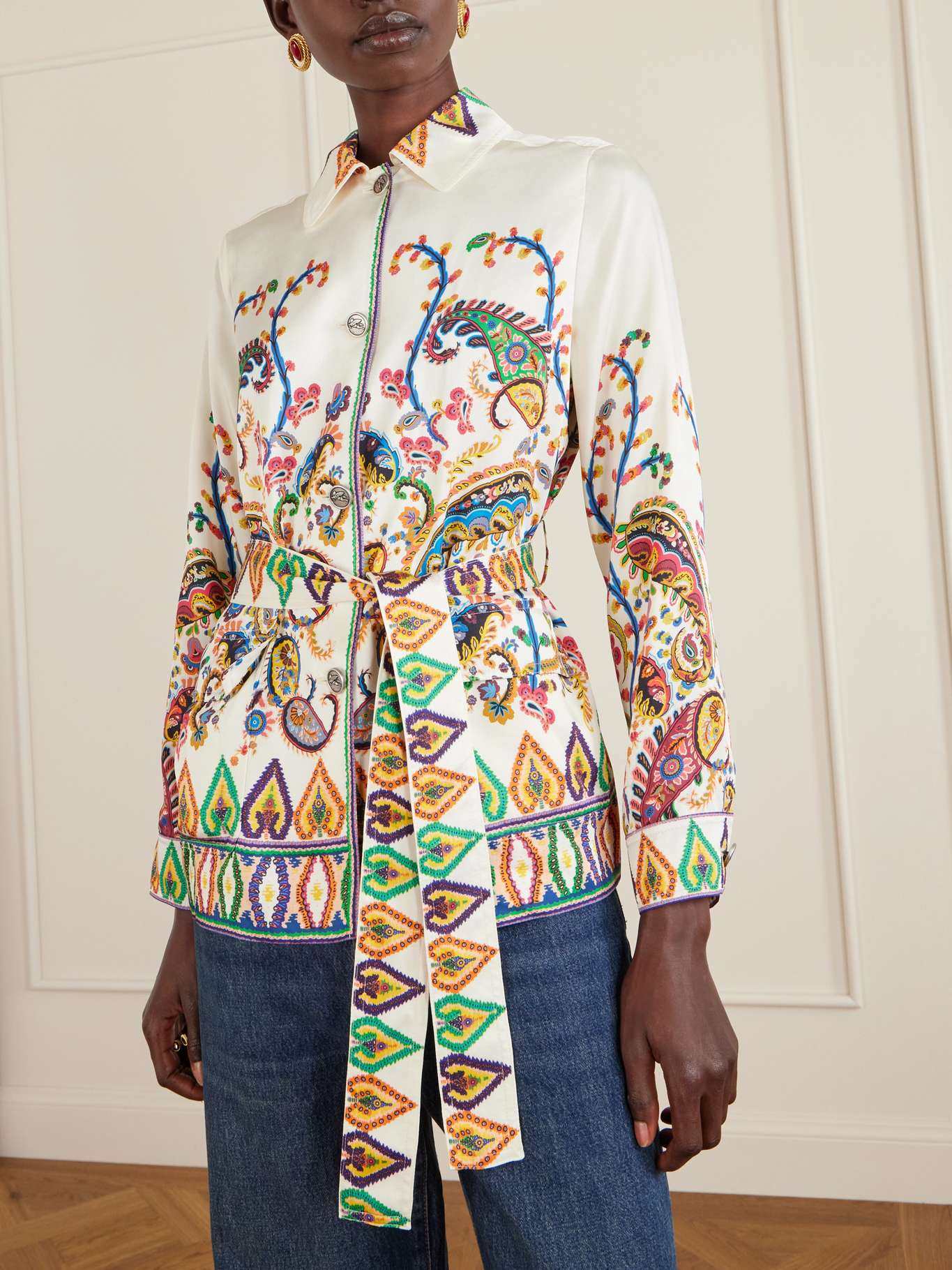 印花长袖夹克外套 系带腰带 Etro艾绰 2026春季新款女装