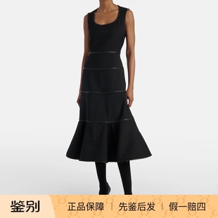 2026春夏新款 黑色无袖 Alaia 荷叶边裙摆鱼尾裙 背心连衣裙