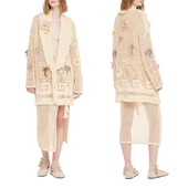 毛衣外套 新款 绣花 2026春季 ALANUI 米白色镂空针织开衫