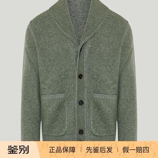 草绿色羊绒羊毛针织开衫 毛衣 Zegna 杰尼亚 2026秋冬新款男装