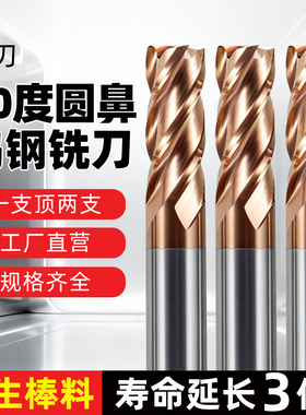 昂达60度钨钢合金圆鼻铣刀4刃R角牛鼻刀硬质合金钨钢刀数控立铣刀