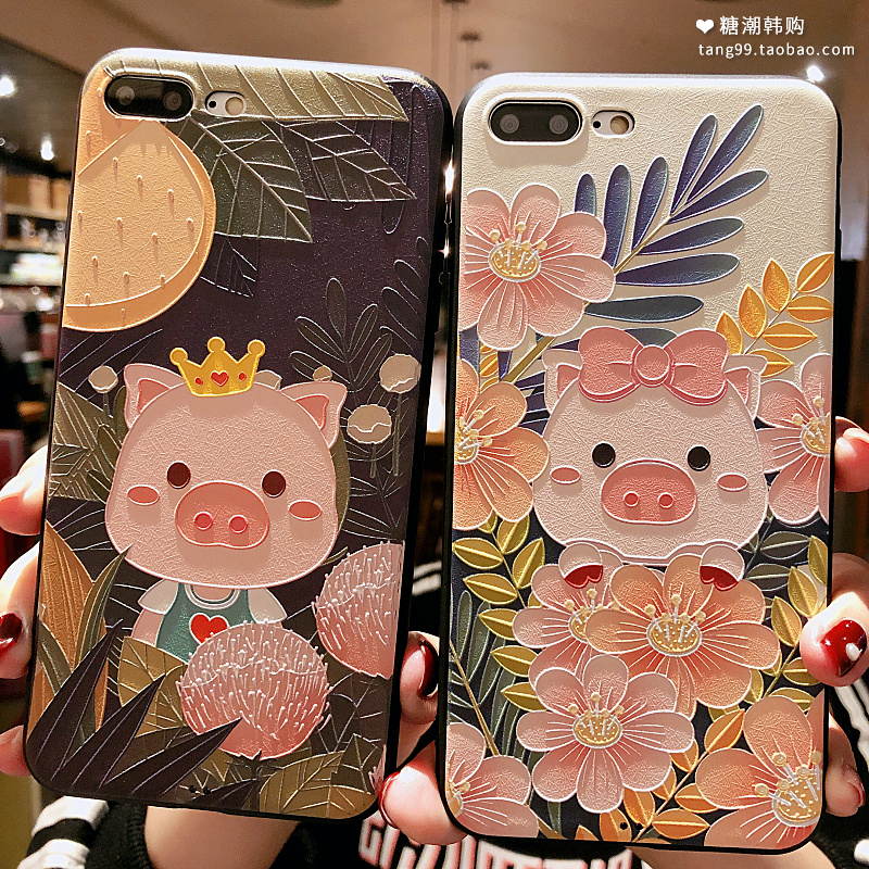¸¡µñ»¨´ÔСÖíiphoneXÊÖ»ú¿ÇÆ»¹ûXs MAXÇéÂÂÌ×6s¿¨Í¨7/8plus¹è½ºÅ®