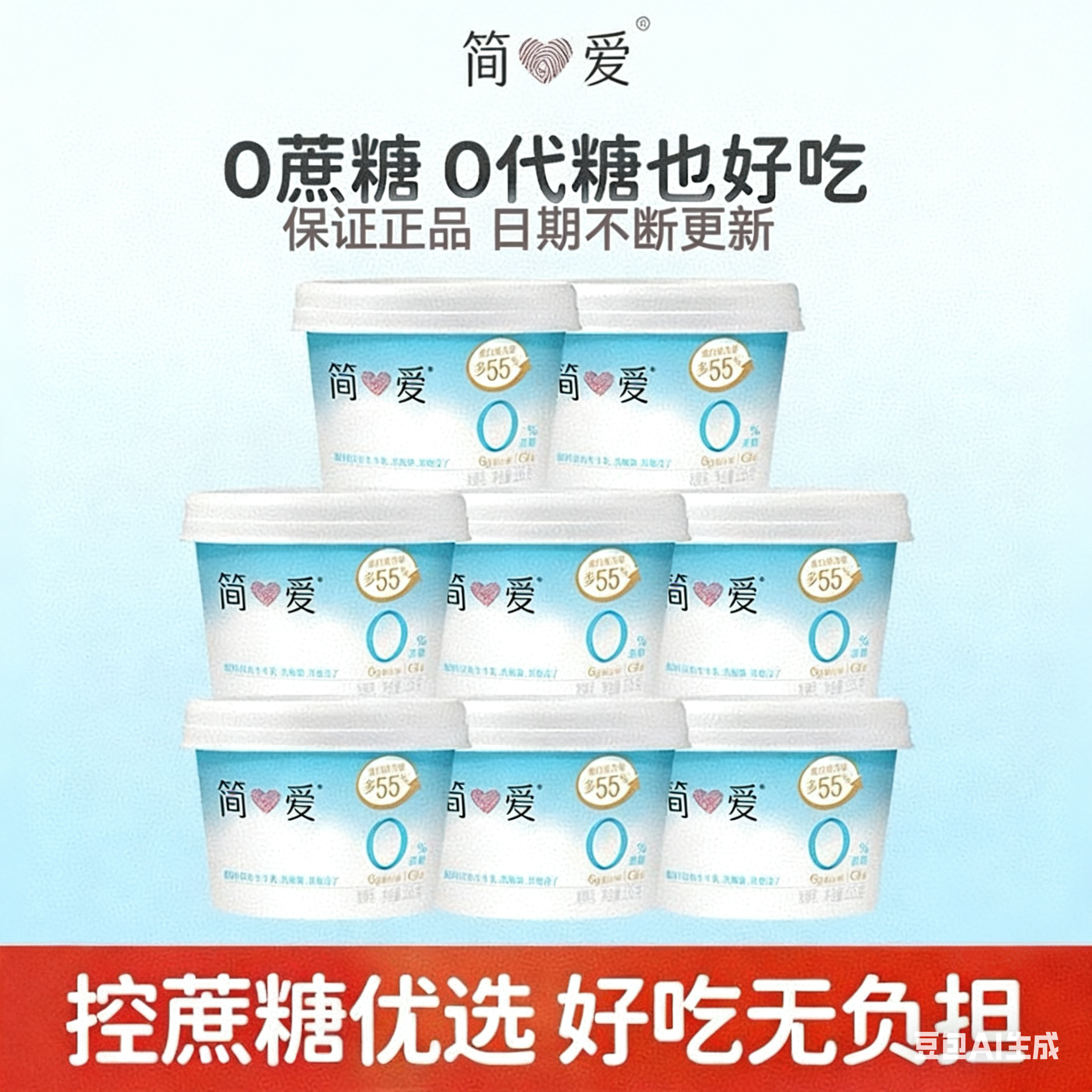 简爱酸奶官方正品0蔗糖原味酸奶代餐酸奶无蔗糖135g*12杯