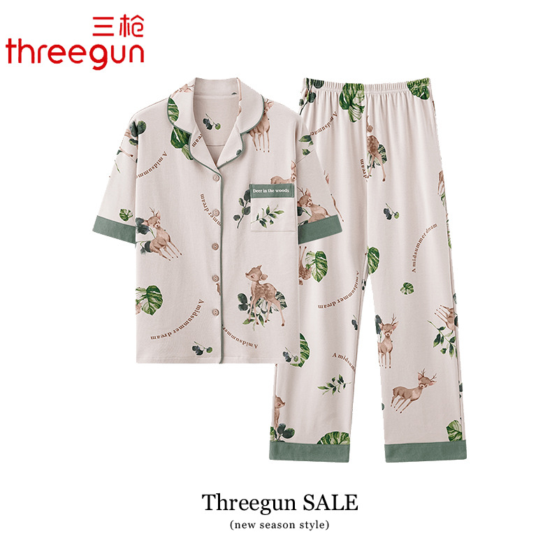 THREEGUN/三枪纯棉短袖长裤