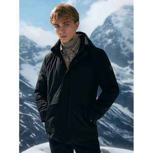 [三防]Navigare意大利小帆船黑色冲锋羽绒服男冬季新款保暖外套