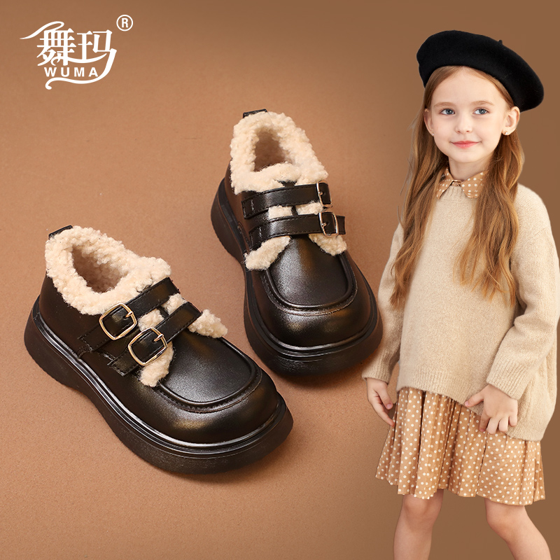 皮靴舞玛短靴女童公主加绒冬季