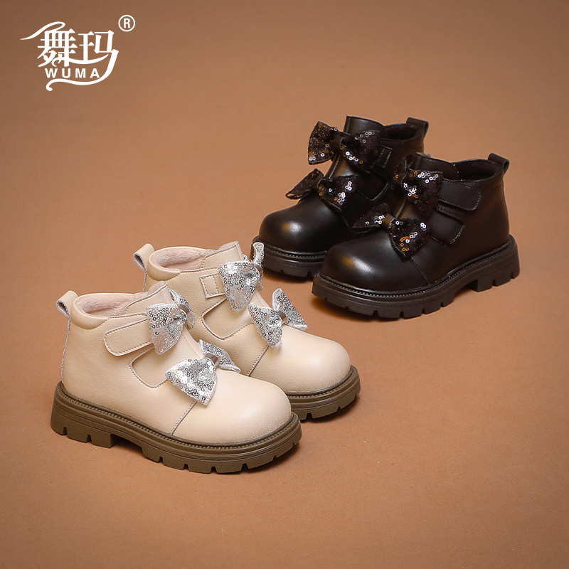 舞玛女童秋冬季时尚皮靴