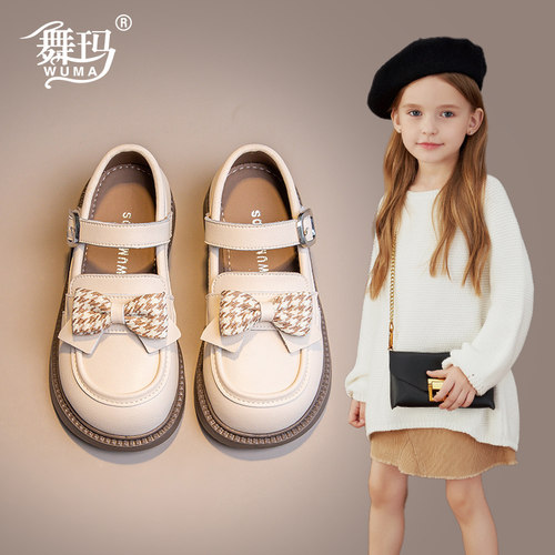 舞玛秋季新款女童公主小皮鞋