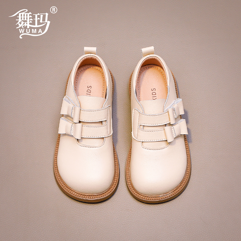 舞玛女童春秋季真皮软底简约皮鞋