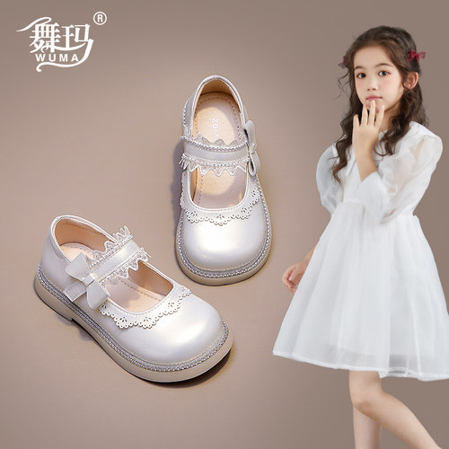 舞玛女童春夏季真皮小皮鞋