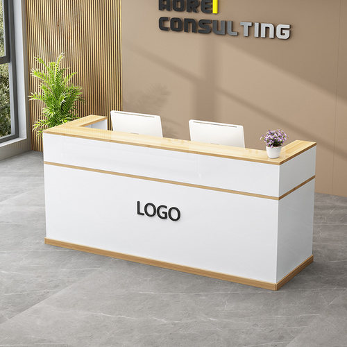 收银台柜台饭店理发店转角小吧台桌简约现代美容院公司前台接待台