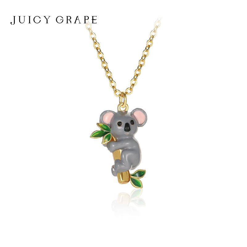 juicy grape可爱树袋熊锁骨链原创设计轻奢小众考拉吊坠项链女夏