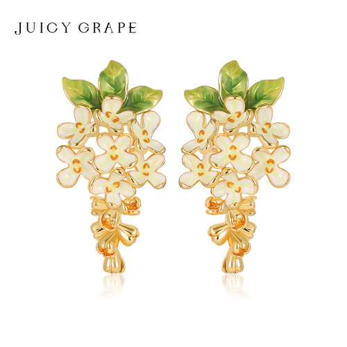 JuicyGrape浪漫桂花耳钉夹法式