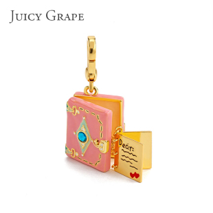 Grape正品 Juicy 吊坠粉色少女心复古笔记本项坠女轻奢挂坠礼物女